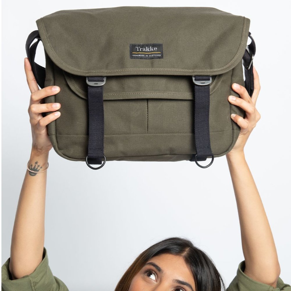 Trakke Bairn Waxed Canvas Messenger Bag -- Olive